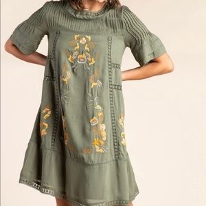 Called to Surf sage embroiled dress
